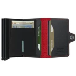 Secrid Twin Wallet Portemonnee Perforated Black-Red -Tas Promotie Winkel secrid twinwallet perforated black red open 1