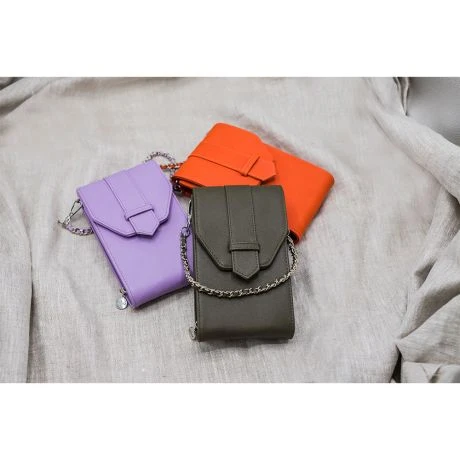 MOSZ Telefoontasje Vegan Dark Taupe Silver 4 MOSZ Telefoontasje Vegan Dark Taupe Silver - Afbeelding 4