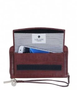 LouLou Essentiels SLB Classic Croc RFID Wallet Cacao 6 LouLou Essentiels SLB Classic Croc RFID Wallet Cacao -Tas Promotie Winkel slb149lg 029 029 3 600
