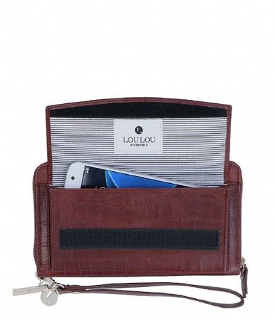 LouLou Essentiels SLB Classic Croc RFID Wallet Cacao 3 LouLou Essentiels SLB Classic Croc RFID Wallet Cacao - Afbeelding 3