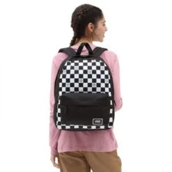 Vans Realm Rugzak Glitter Peace Check -Tas Promotie Winkel vans glitter check realm vrouw rugzak 4