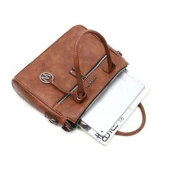 Wimona Bambina Schoudertas Cognac -Tas Promotie Winkel wimona bambina cognac 6