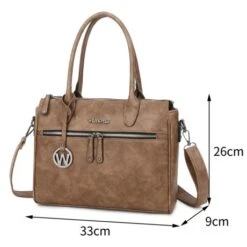 Wimona Bambina Schoudertas Taupe -Tas Promotie Winkel wimona bambina taupe 3