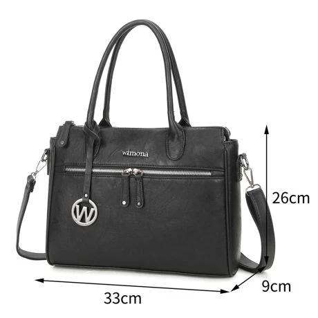Wimona Bambina Schoudertas Zwart 2 Wimona Bambina Schoudertas Zwart - Afbeelding 2